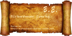 Birkenheuer Eperke névjegykártya